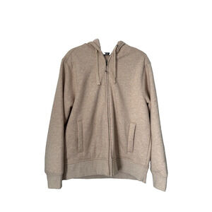 Member's Mark Sherpa Lined Zip Front Hoodie Women's Size L Beige Cozy Warm